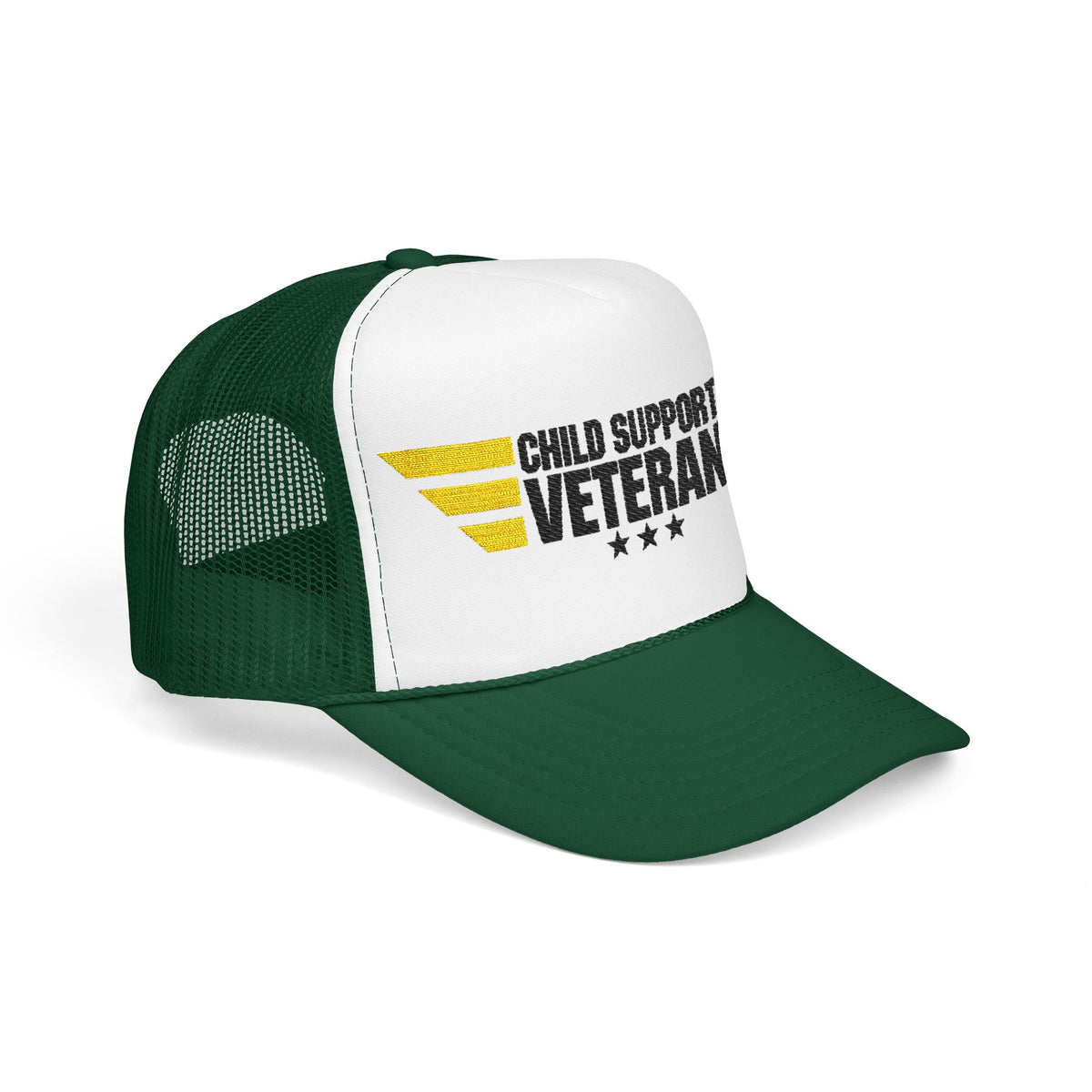 Veteran Wings Trucker Hat — Distressed 'Proud Support Veteran' Foam Cap