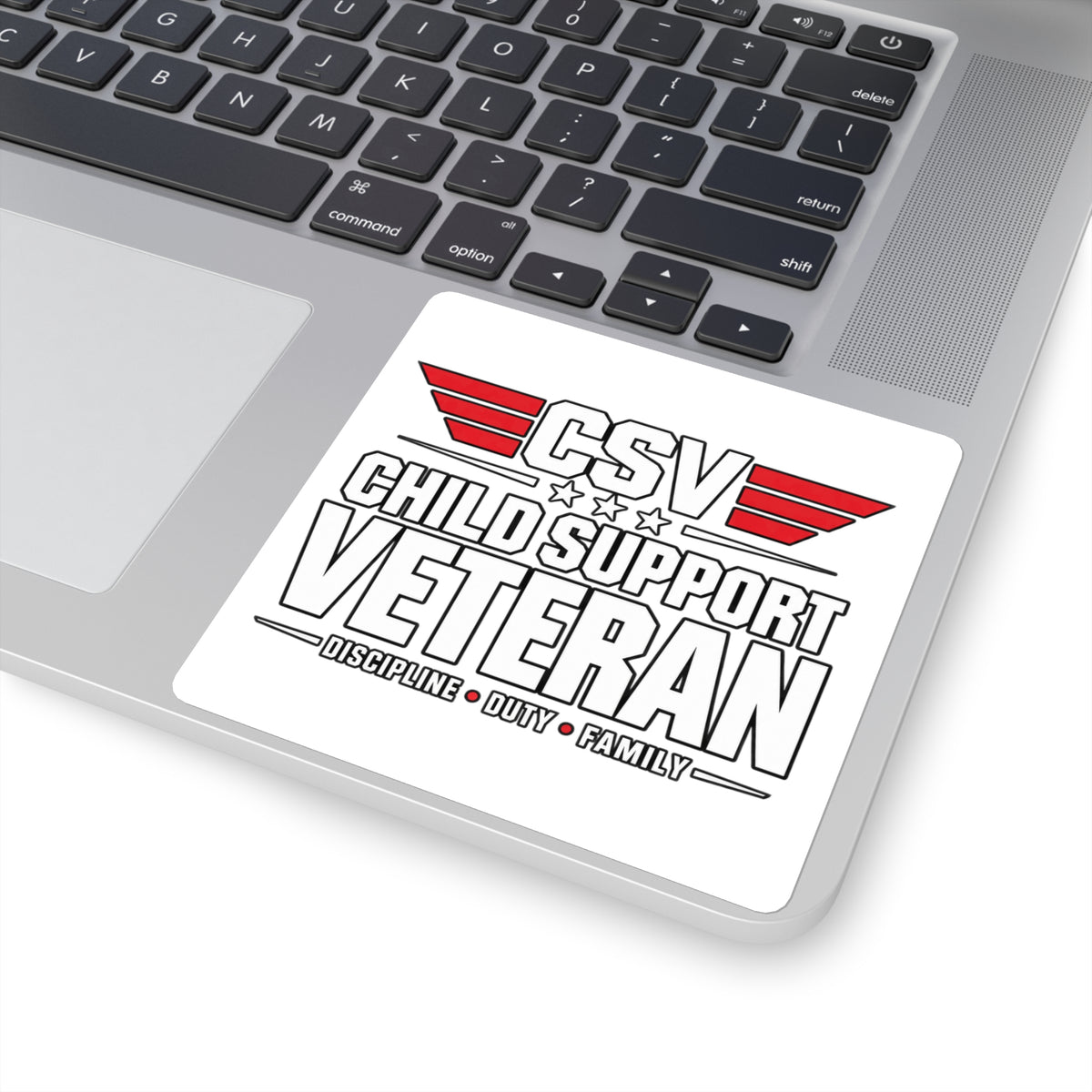 Child Support Veteran Square Sticker — CSV Discipline Duty Family