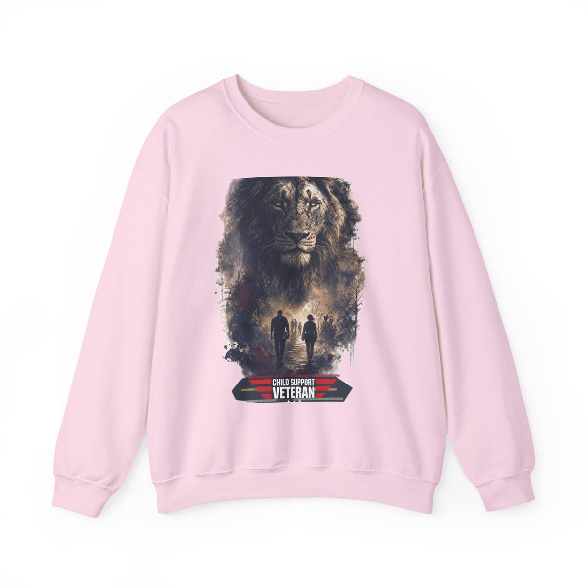Crewneck Sweatshirt — Child Support Veteran Lion Graphic