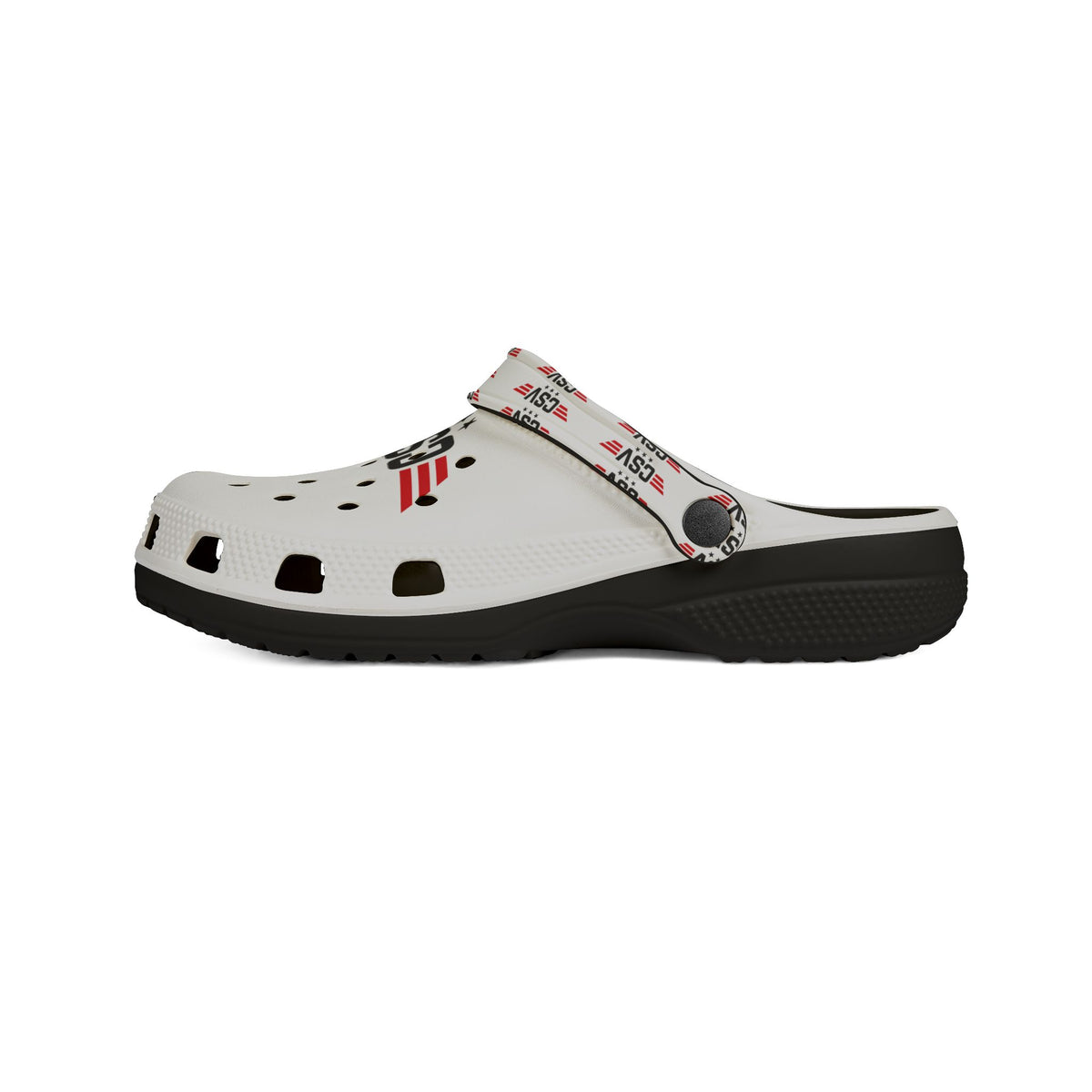 CSV Logo Foam Clogs — White EVA Slip-On Shoes