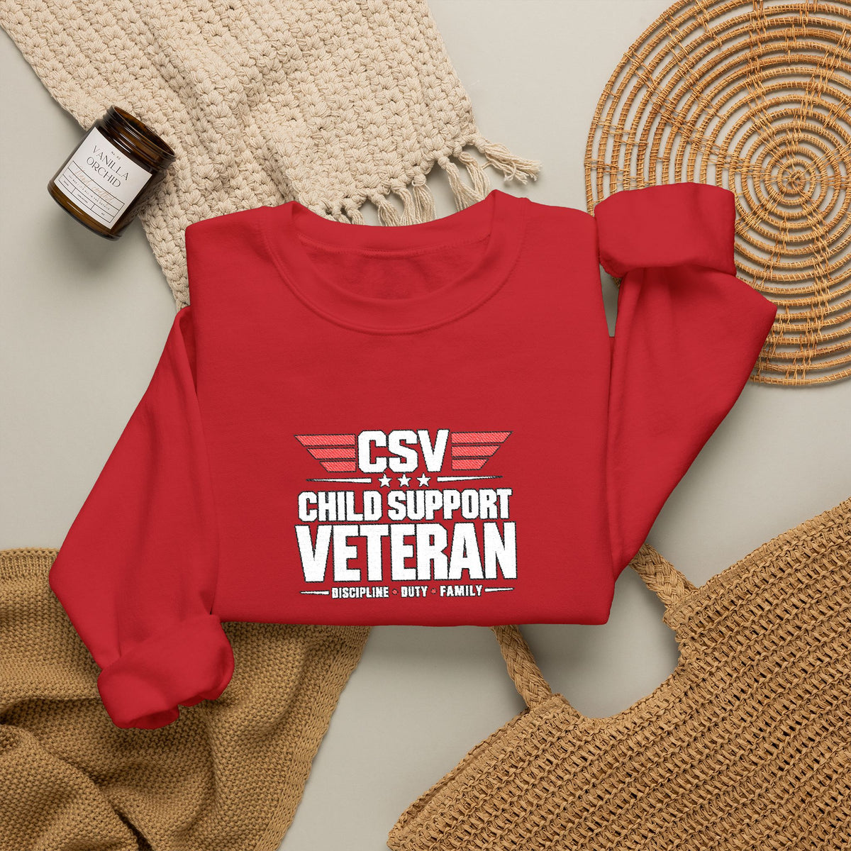 Veteran Dad Sweatshirt — Distressed USA Proud Veteran Crewneck