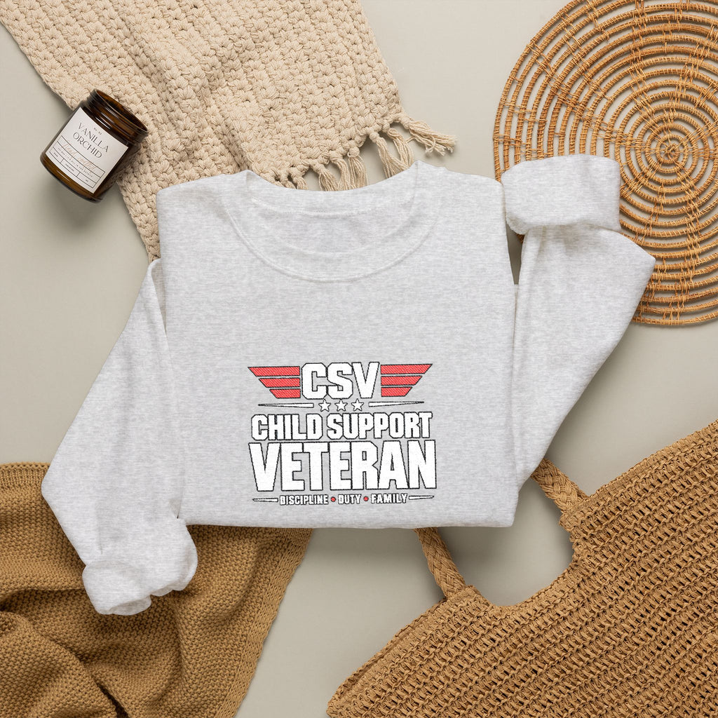 Veteran Dad Sweatshirt — Distressed USA Proud Veteran Crewneck