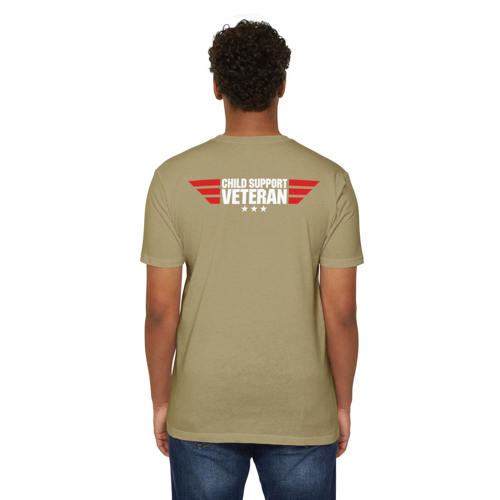 Child Support Veteran T-Shirt — "Real Parents Show Up" Patriotic Dad Shirt
