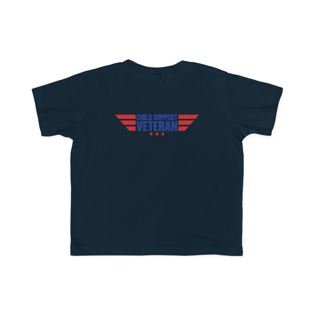 Toddler Tee - "My Dad Child Support Veteran" Patriotic Military Kids Shirt