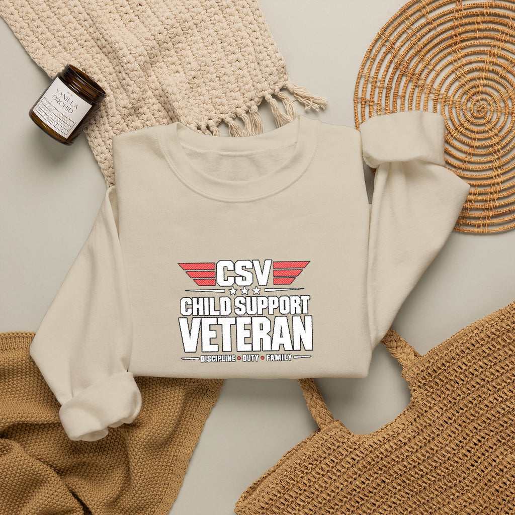 Veteran Dad Sweatshirt — Distressed USA Proud Veteran Crewneck