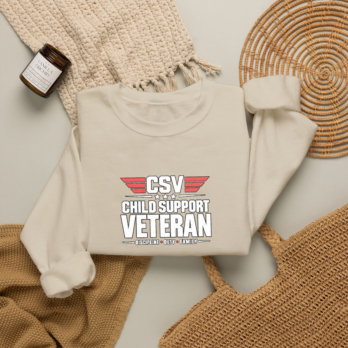 Veteran Dad Sweatshirt — Distressed USA Proud Veteran Crewneck