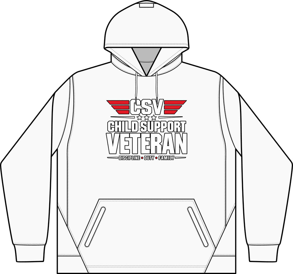 Child Support Veteran Hoodie - CSV Emblem Tech Fleece Colorblock Hooded Sweatshirt
