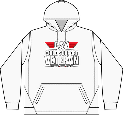 Child Support Veteran Hoodie - CSV Emblem Tech Fleece Colorblock Hooded Sweatshirt