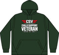 Child Support Veteran Hoodie - CSV Emblem Tech Fleece Colorblock Hooded Sweatshirt