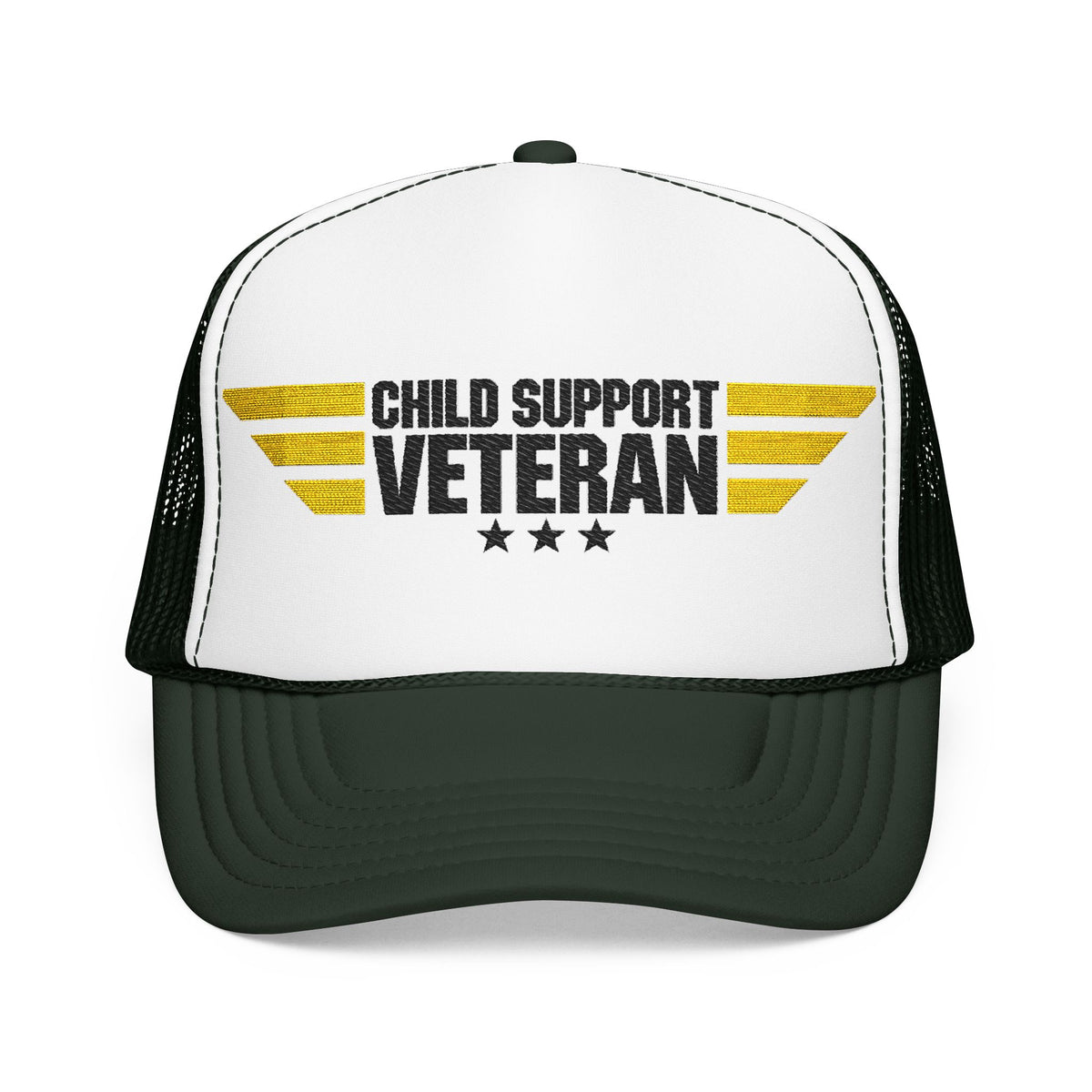 Veteran Wings Trucker Hat — Distressed 'Proud Support Veteran' Foam Cap