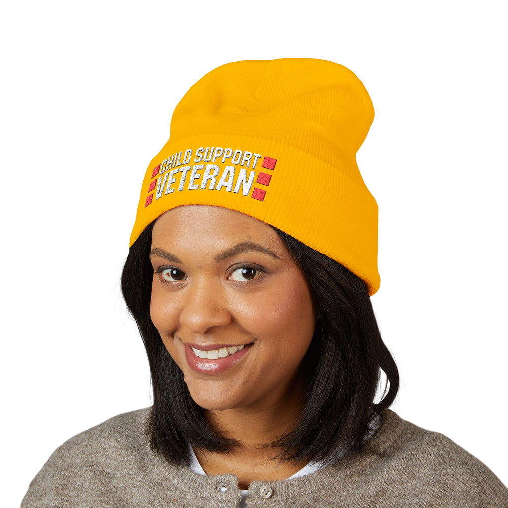 childsupportveteran Embroidered Beanie – Classic Cuffed Winter Hat