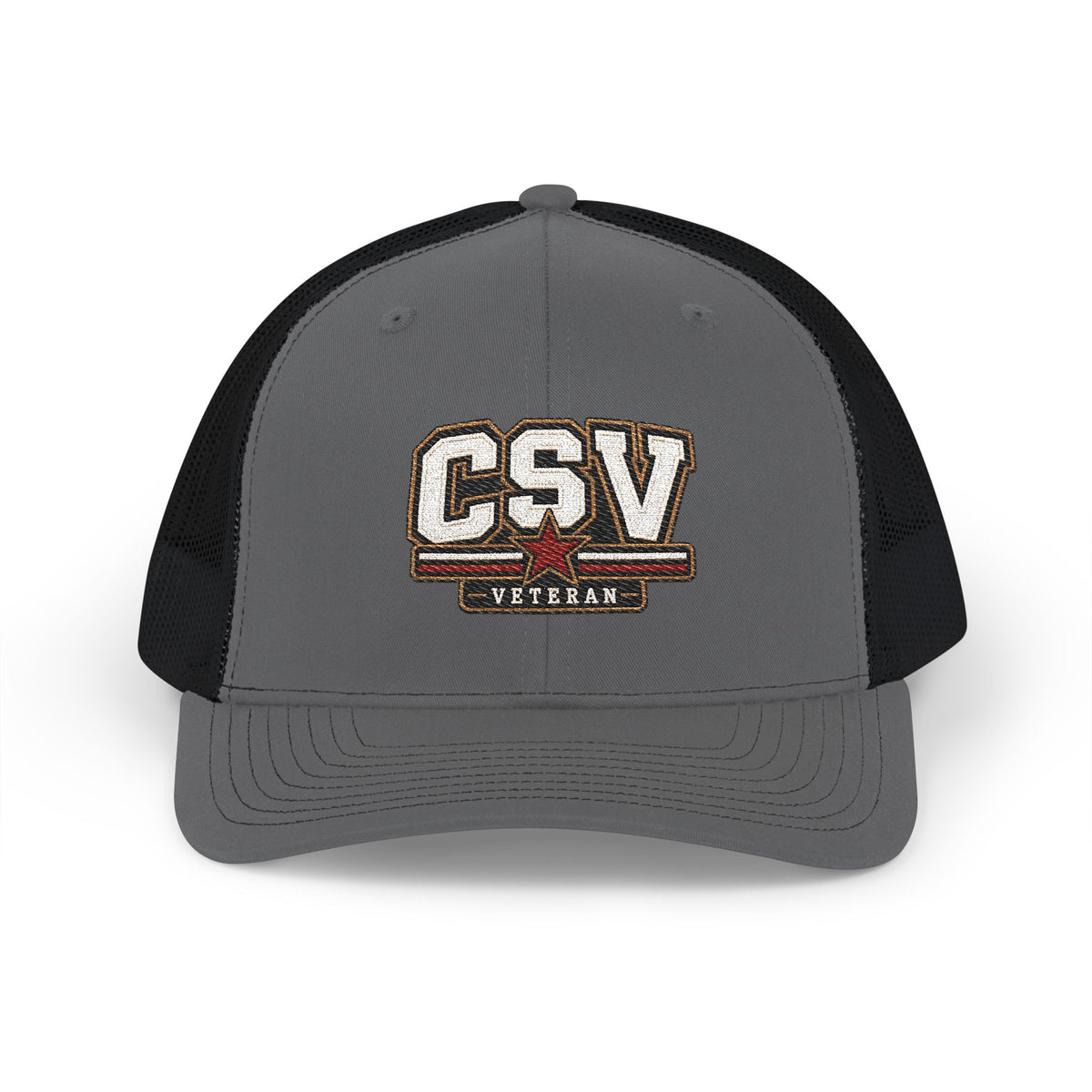 CSV Veteran Trucker Cap — Embroidered Patriotic Snapback