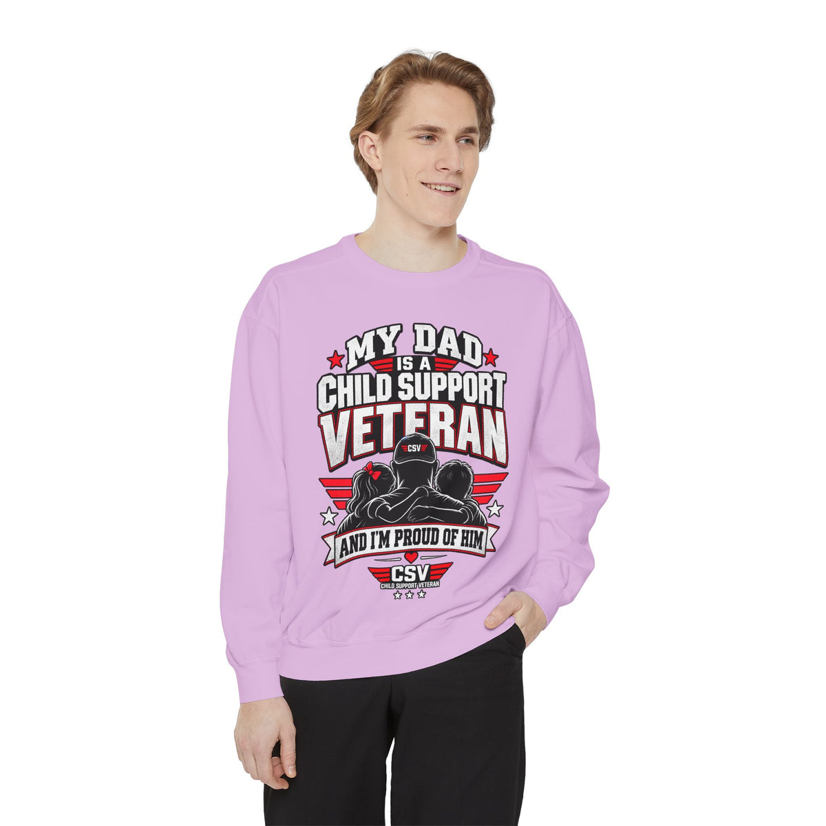 Child Support Veteran Sweatshirt – “My Dad Is A Child Support Veteran” Patriotic Crewneck