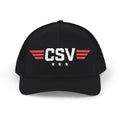 CSV Embroidered Trucker Cap — Retro Winged Logo Snapback
