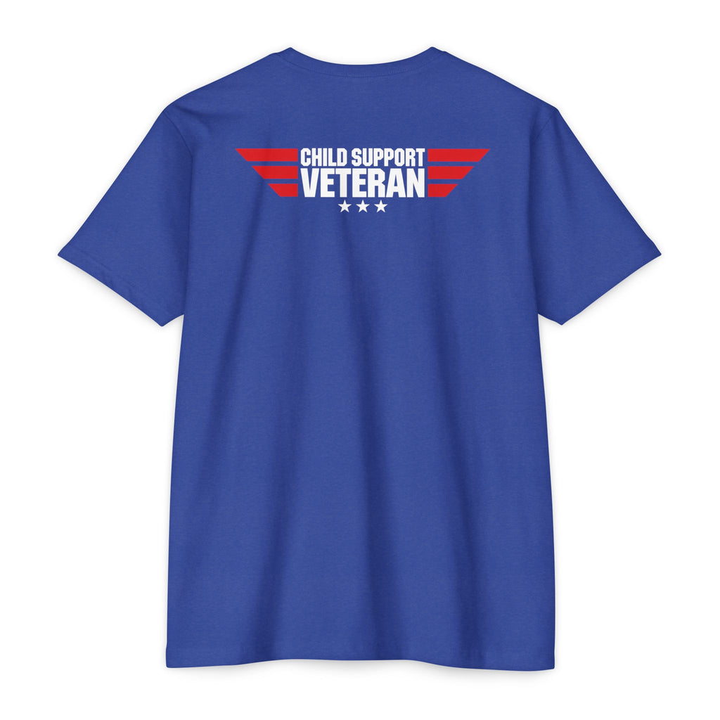 Child Support Veteran T-Shirt — "Real Parents Show Up" Patriotic Dad Shirt