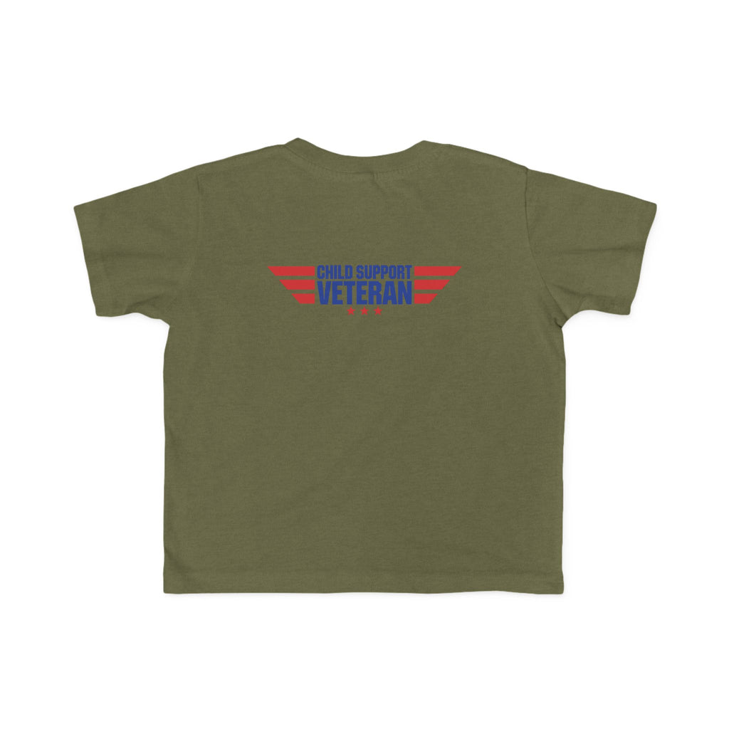 Toddler Tee - "My Dad Child Support Veteran" Patriotic Military Kids Shirt