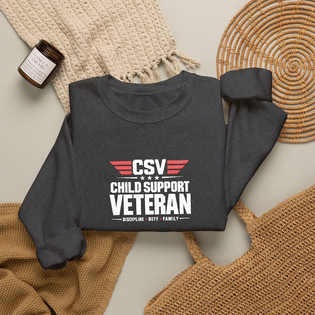 Veteran Dad Sweatshirt — Distressed USA Proud Veteran Crewneck