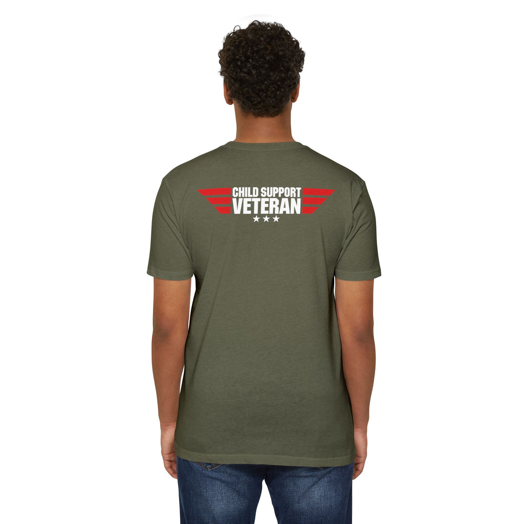 Child Support Veteran T-Shirt — "Real Parents Show Up" Patriotic Dad Shirt