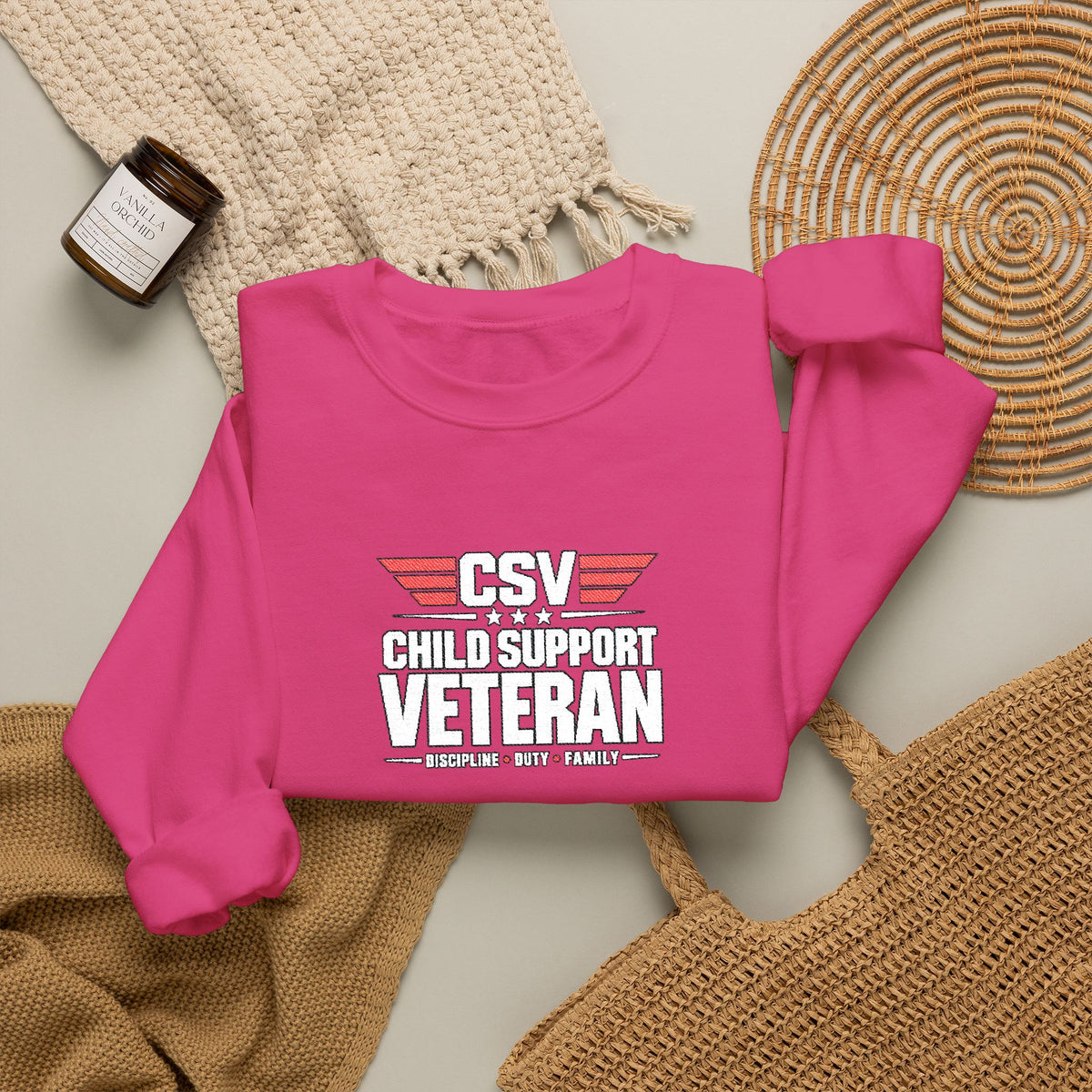 Veteran Dad Sweatshirt — Distressed USA Proud Veteran Crewneck