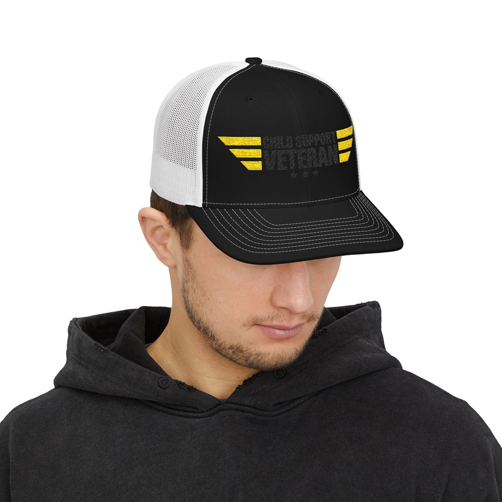 CSV Embroidered Trucker Cap — Retro Winged Logo Snapback
