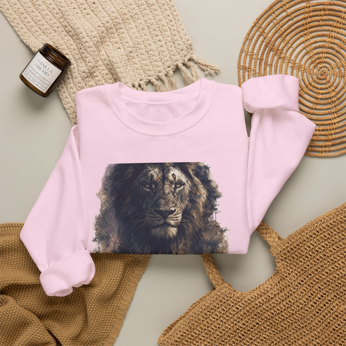 Crewneck Sweatshirt — Child Support Veteran Lion Graphic