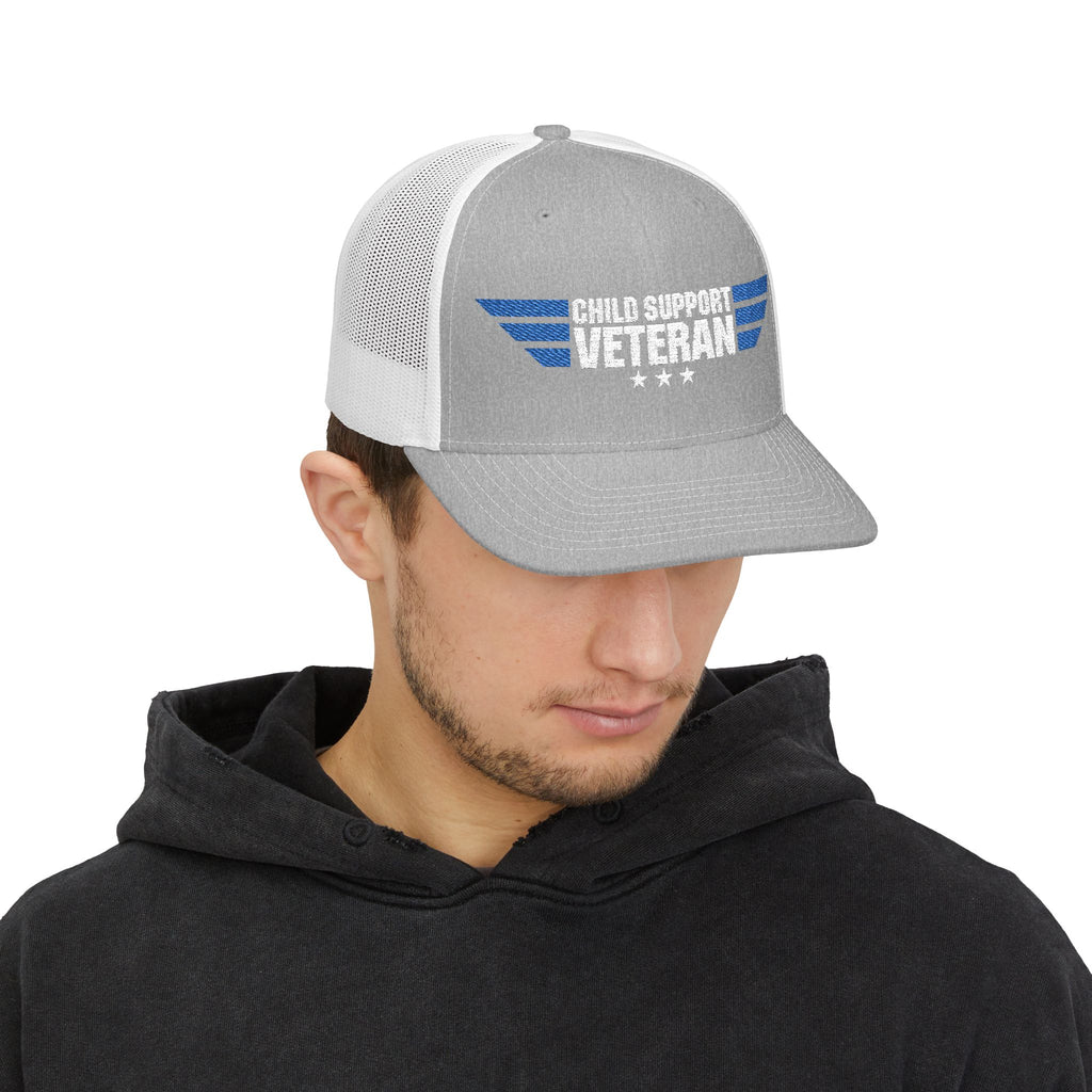 Embroidered Trucker Cap — Retro Winged Logo Snapback