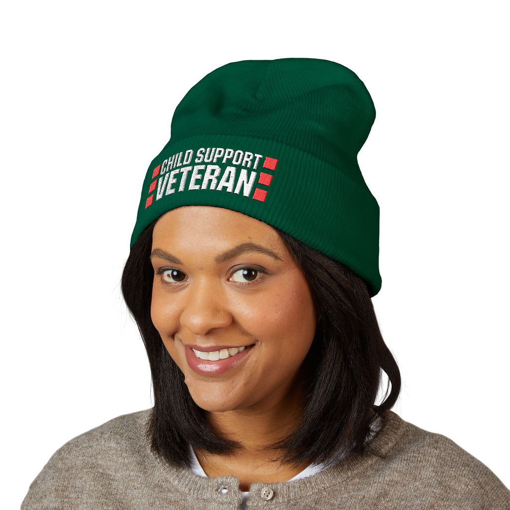 childsupportveteran Embroidered Beanie – Classic Cuffed Winter Hat