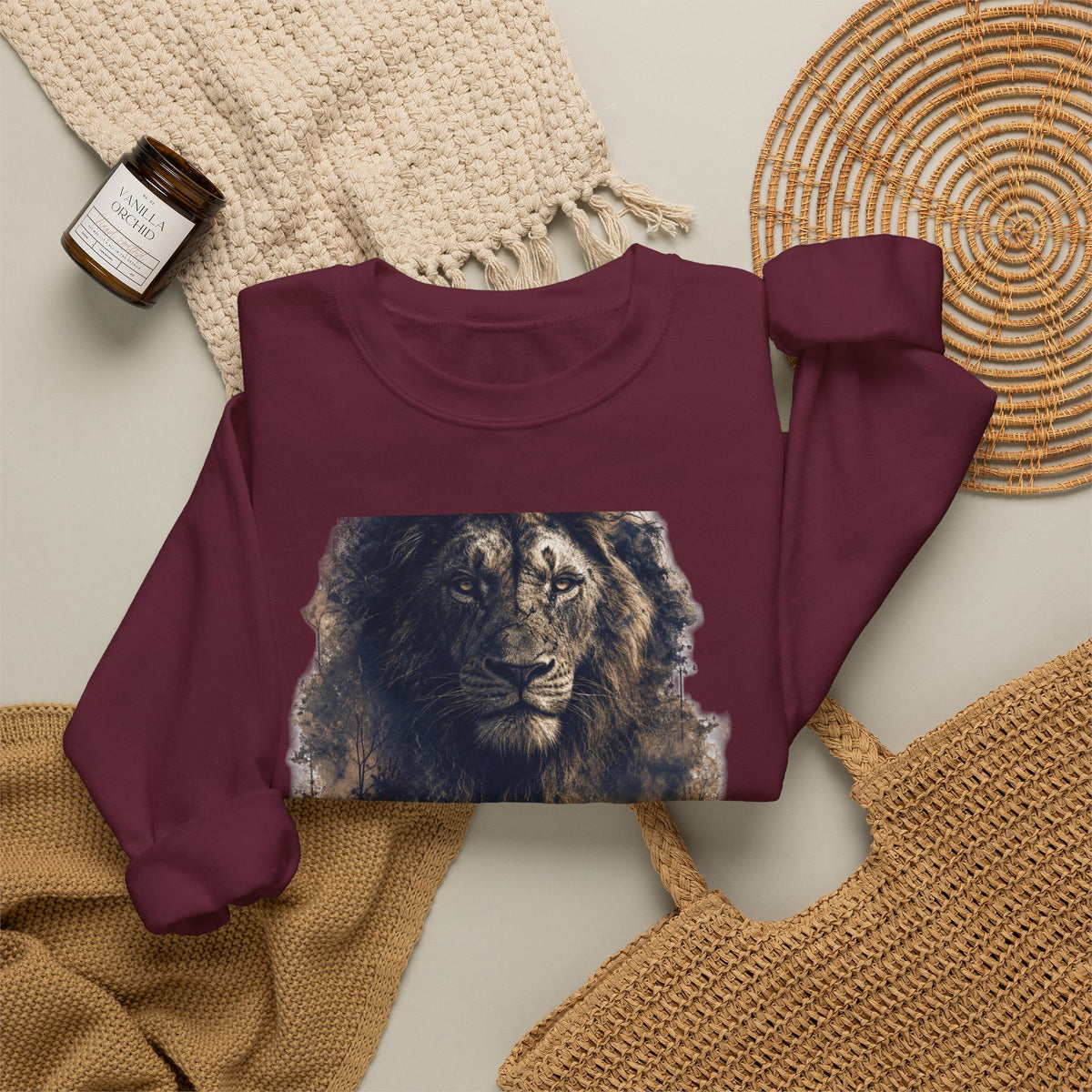 Crewneck Sweatshirt — Child Support Veteran Lion Graphic