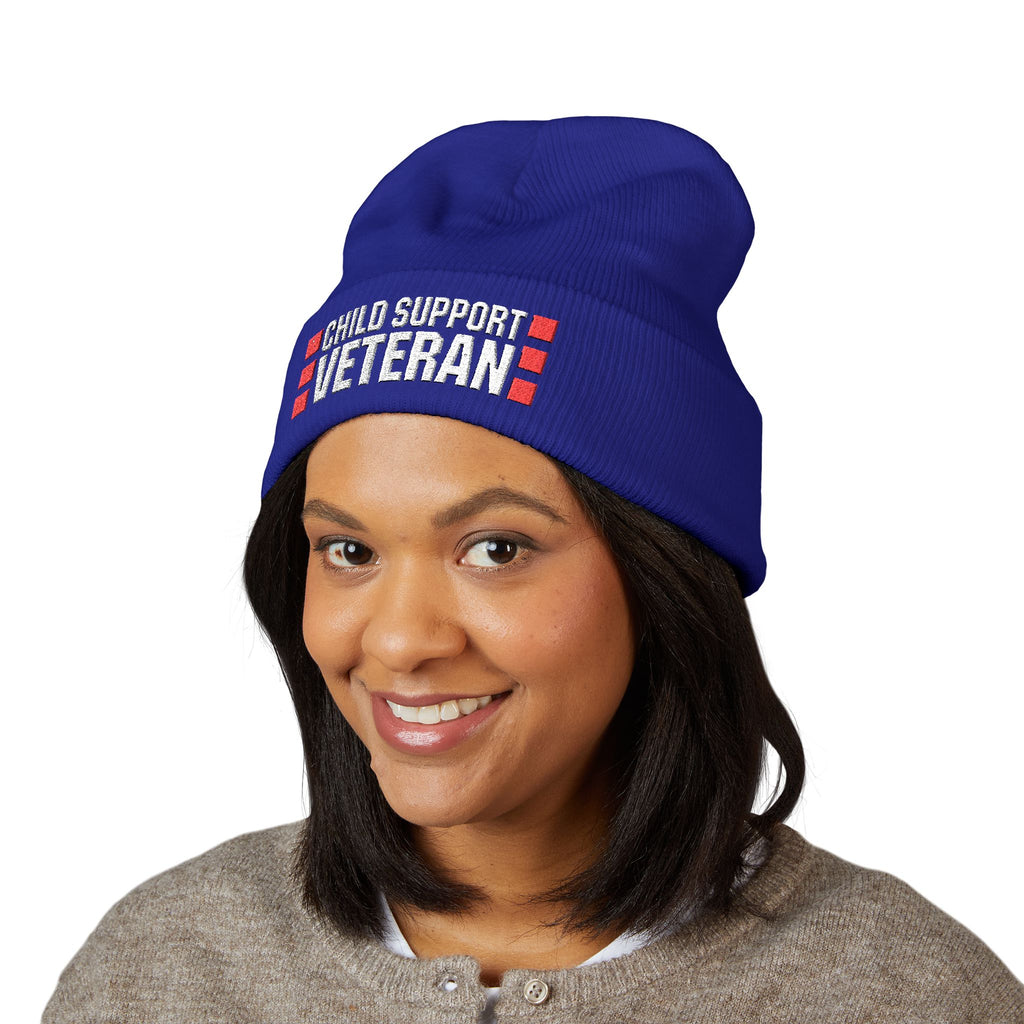 childsupportveteran Embroidered Beanie – Classic Cuffed Winter Hat