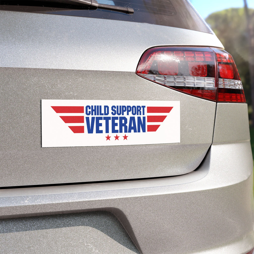 Child Support Veteran Car Magnet — Patriotic Red & Blue Vehicle Magnet