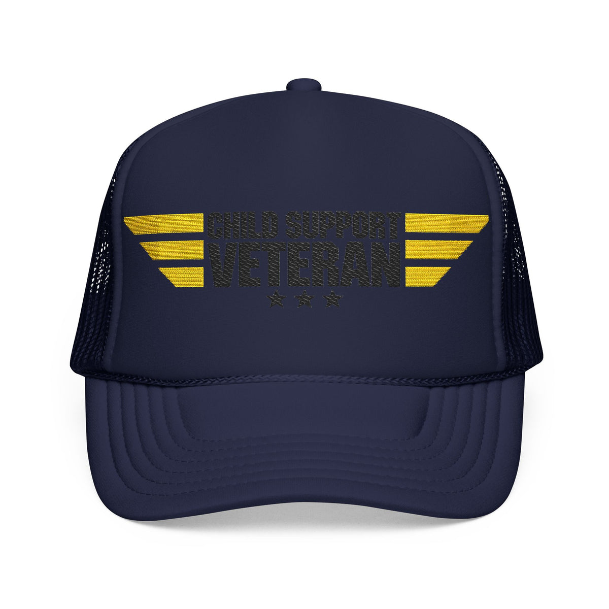 Veteran Wings Trucker Hat — Distressed 'Proud Support Veteran' Foam Cap