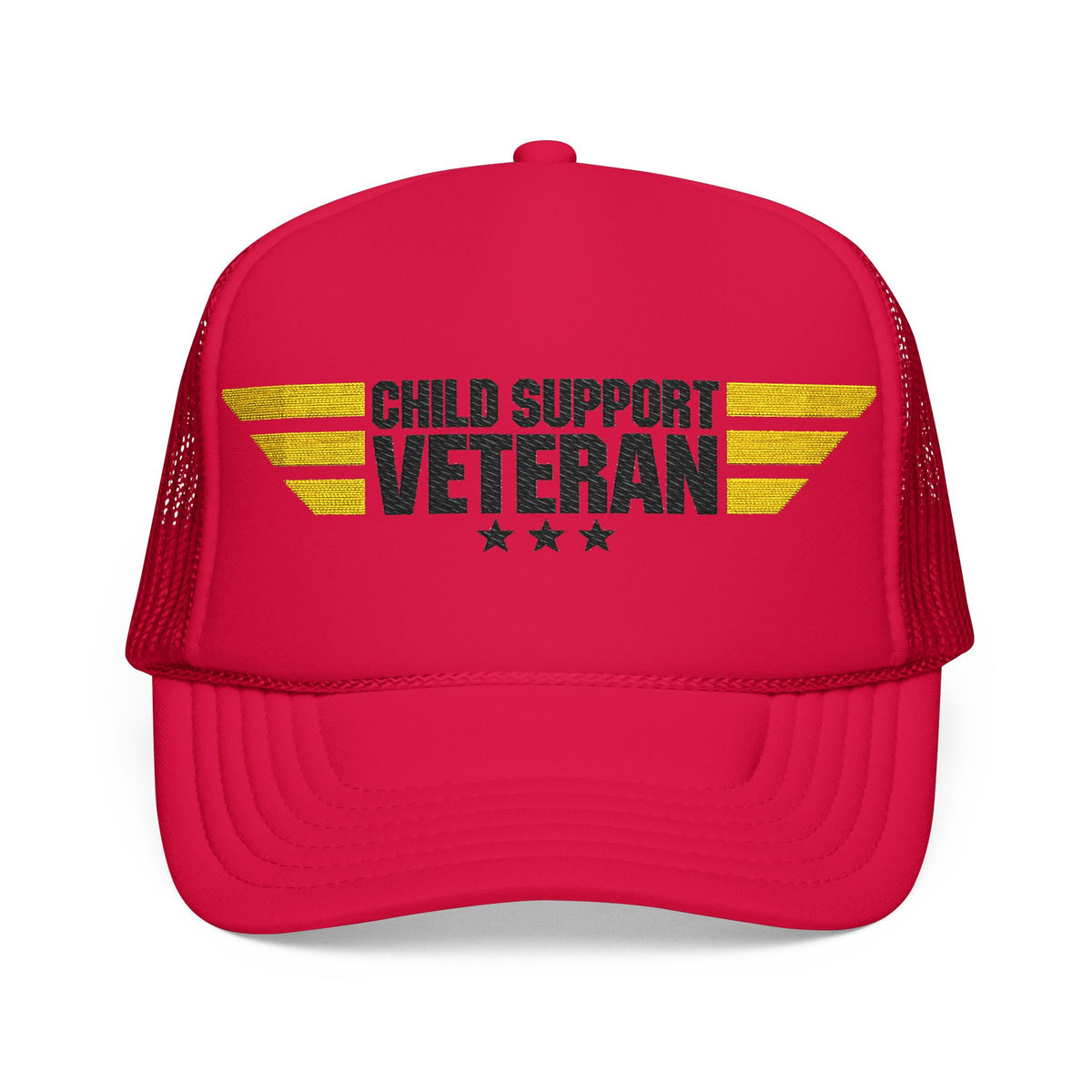 Veteran Wings Trucker Hat — Distressed 'Proud Support Veteran' Foam Cap