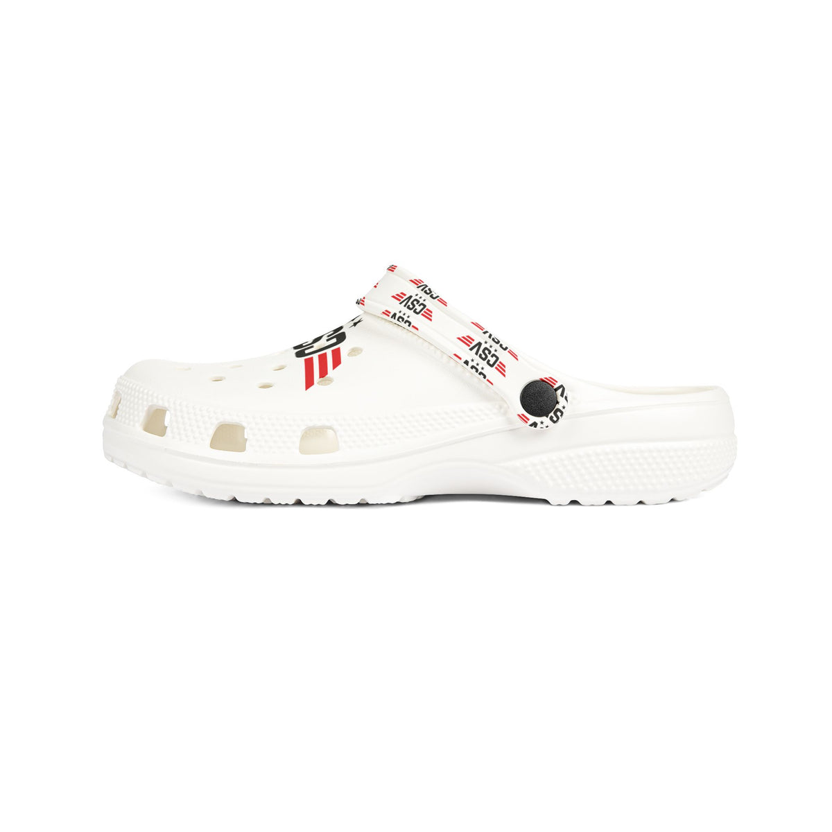 CSV Logo Foam Clogs — White EVA Slip-On Shoes