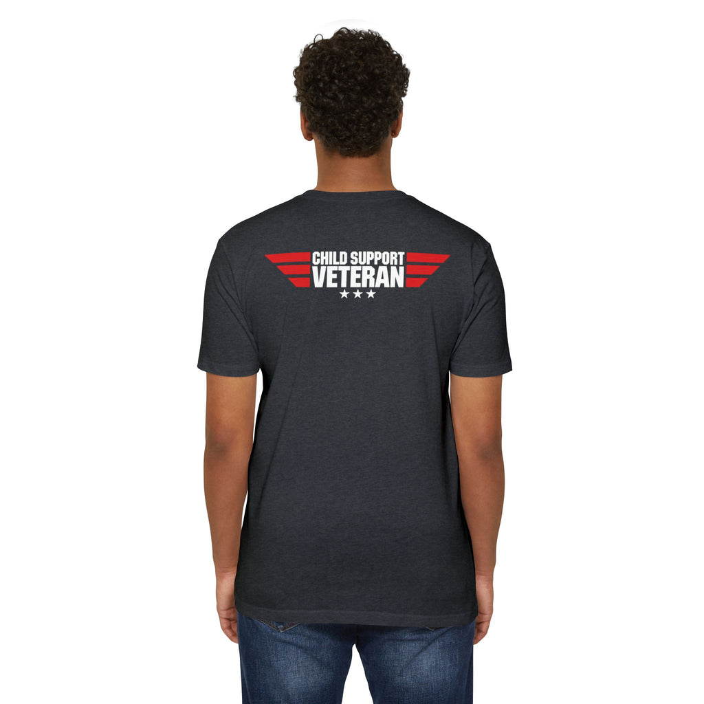 Child Support Veteran T-Shirt — "Real Parents Show Up" Patriotic Dad Shirt