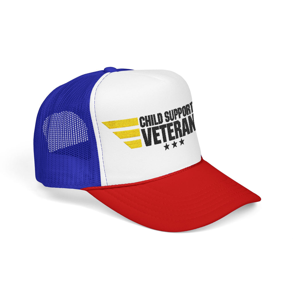 Veteran Wings Trucker Hat — Distressed 'Proud Support Veteran' Foam Cap