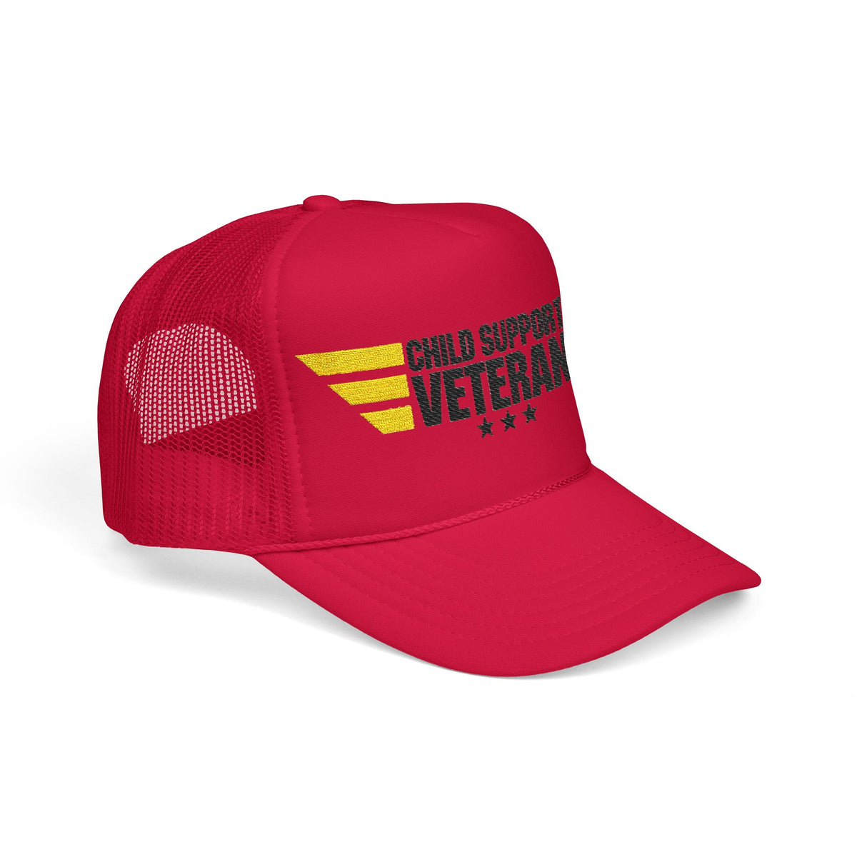 Veteran Wings Trucker Hat — Distressed 'Proud Support Veteran' Foam Cap