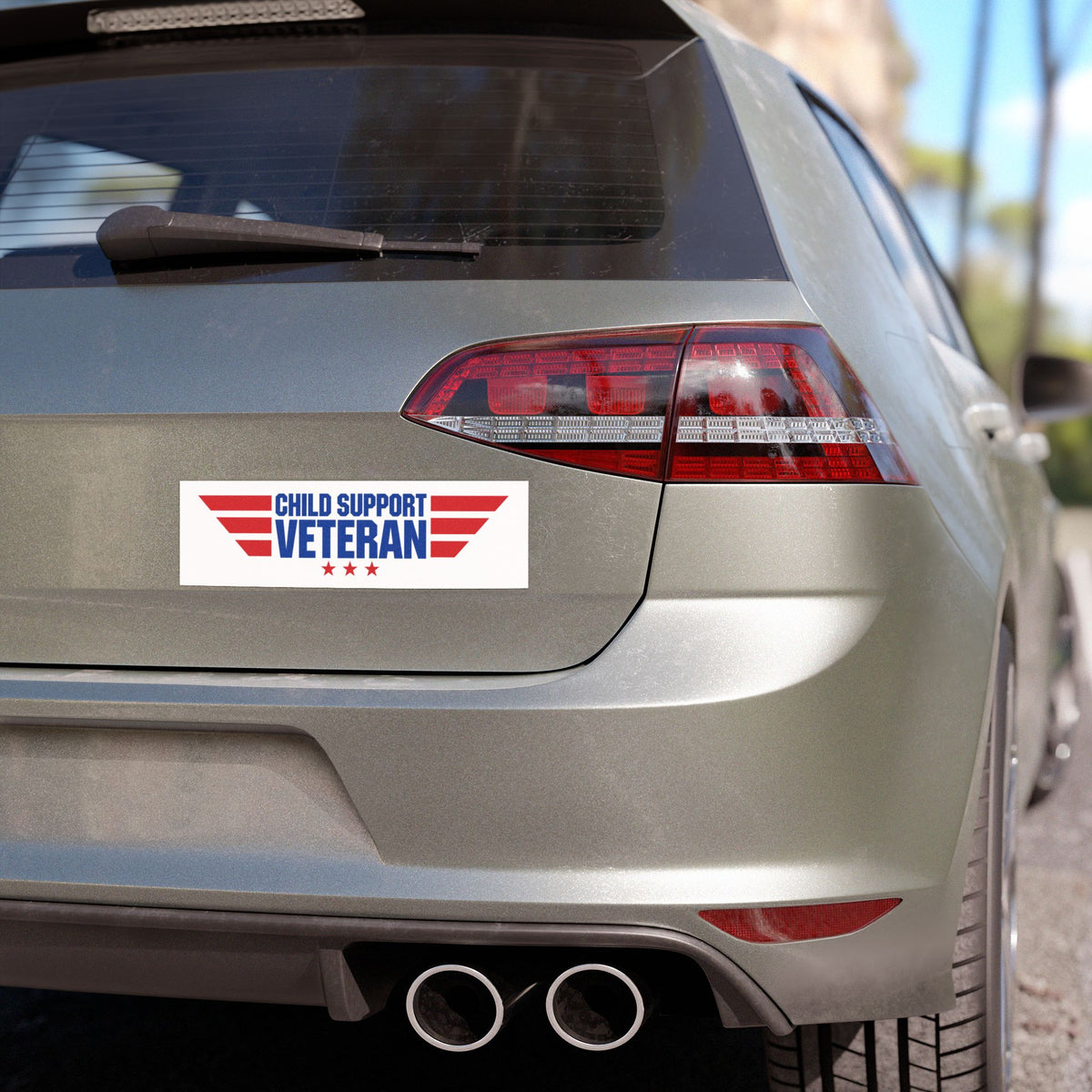 Child Support Veteran Car Magnet — Patriotic Red & Blue Vehicle Magnet