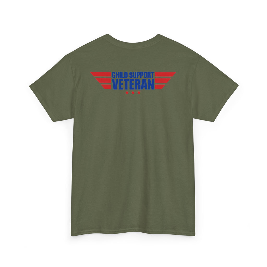 Raised By A Child Support Veteran T‑Shirt – Patriotic Military Tribute Tee