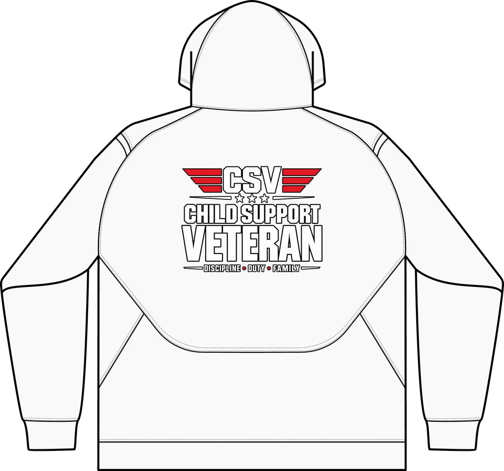 Child Support Veteran Hoodie - CSV Emblem Tech Fleece Colorblock Hooded Sweatshirt
