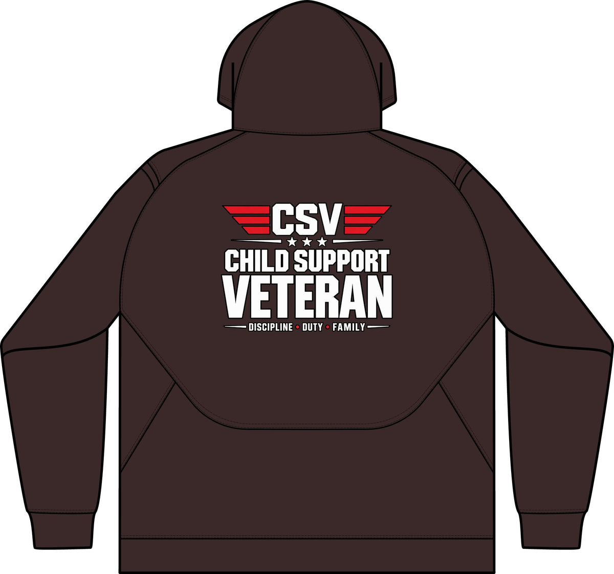 Child Support Veteran Hoodie - CSV Emblem Tech Fleece Colorblock Hooded Sweatshirt