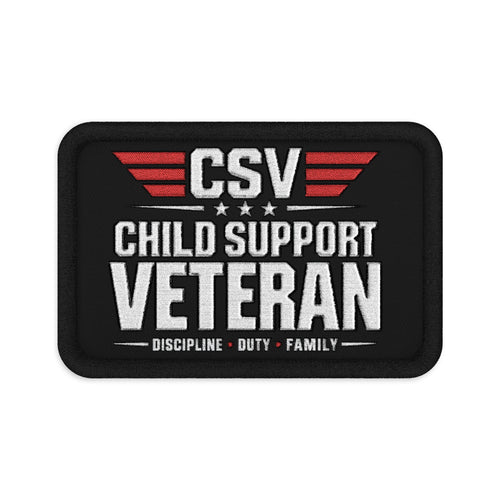 Child Support Veteran Embroidered Patch — CSV Military Tribute Rectangle