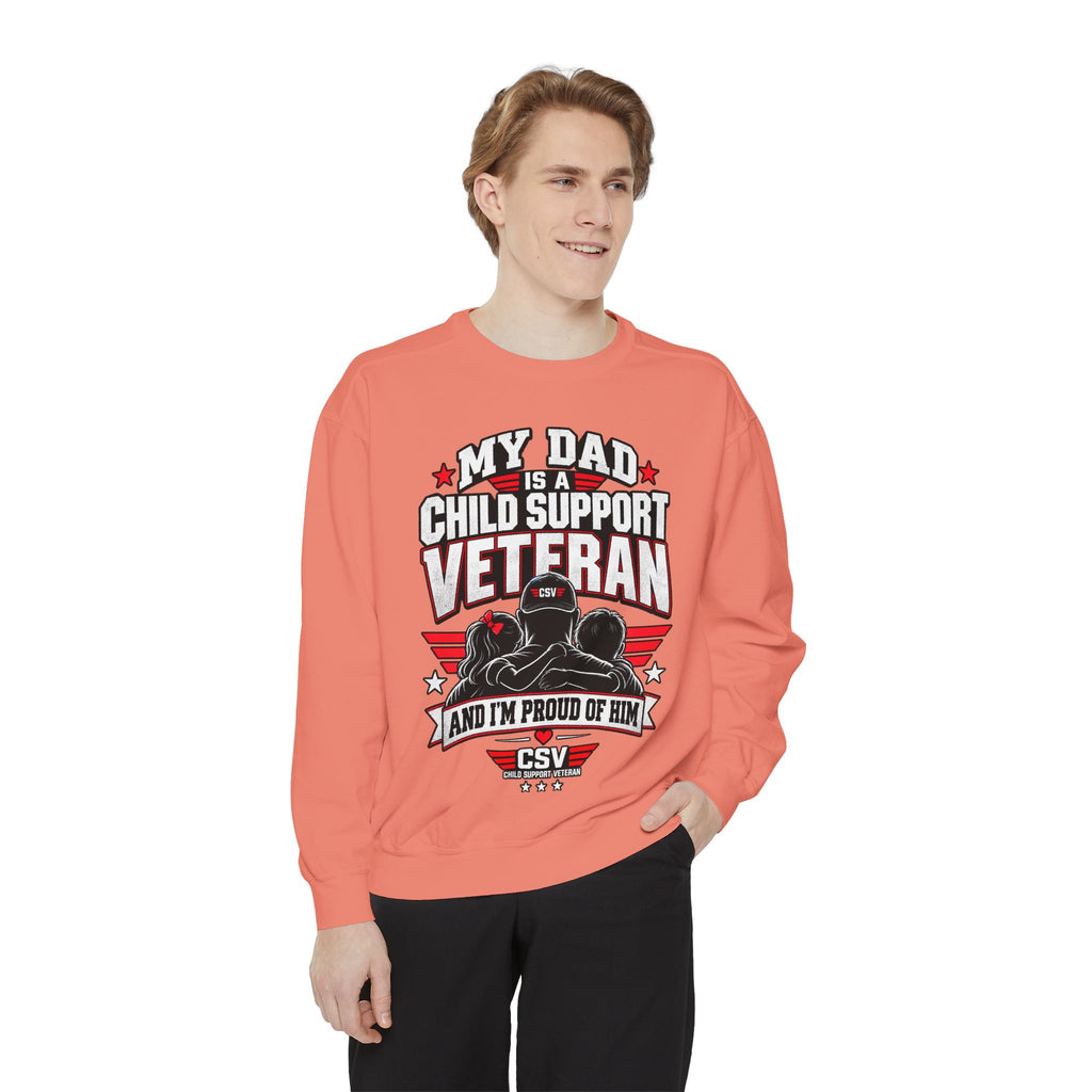 Child Support Veteran Sweatshirt – “My Dad Is A Child Support Veteran” Patriotic Crewneck