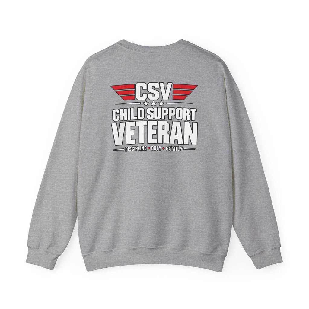 Child Support Veteran Crewneck Sweatshirt — CSV Emblem Pullover