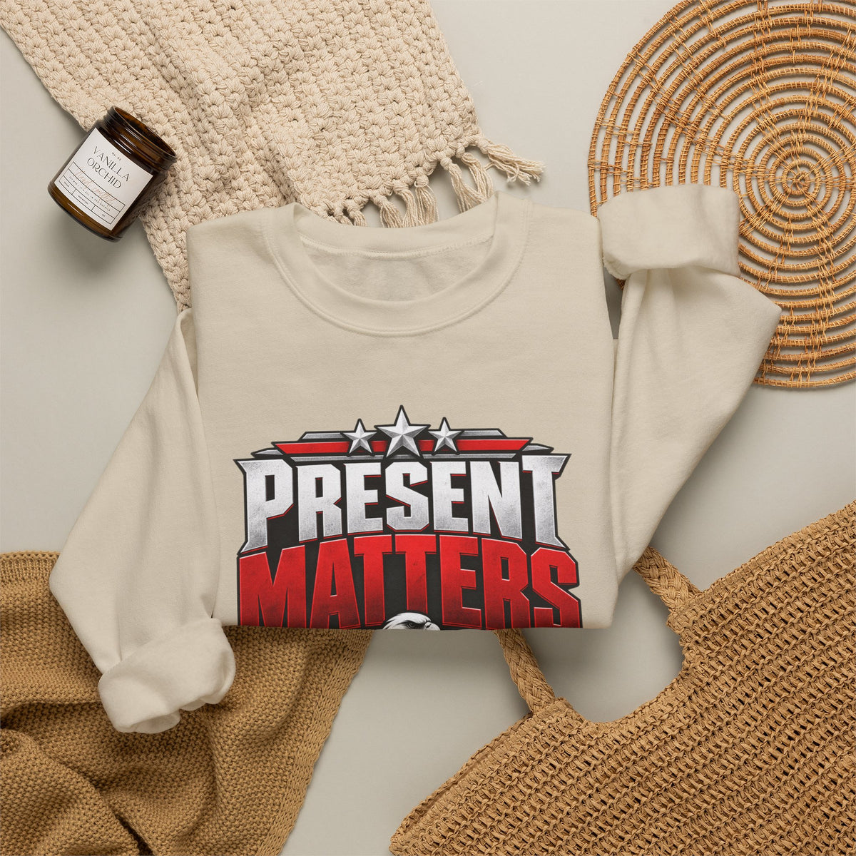 Present Matters Crewneck — Child Support Veteran Sweatshirt