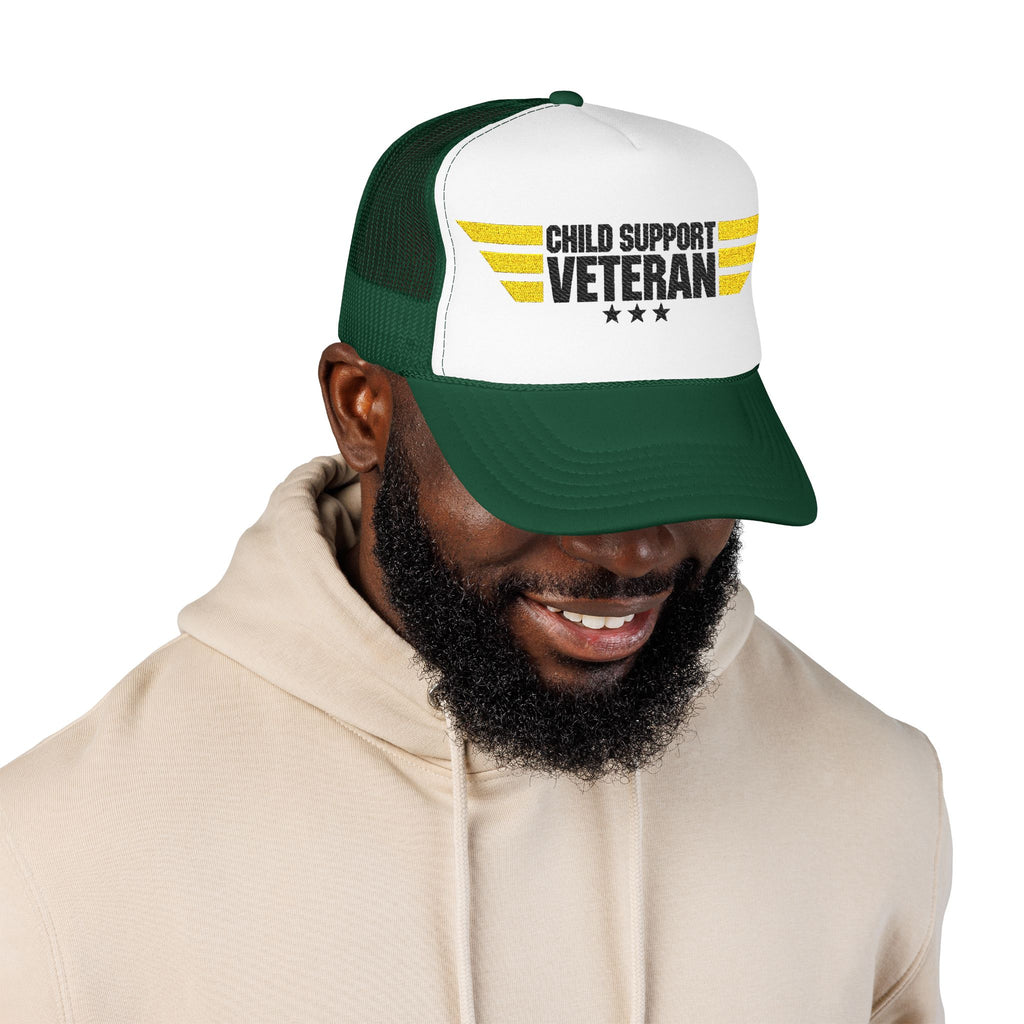 Veteran Wings Trucker Hat — Distressed 'Proud Support Veteran' Foam Cap