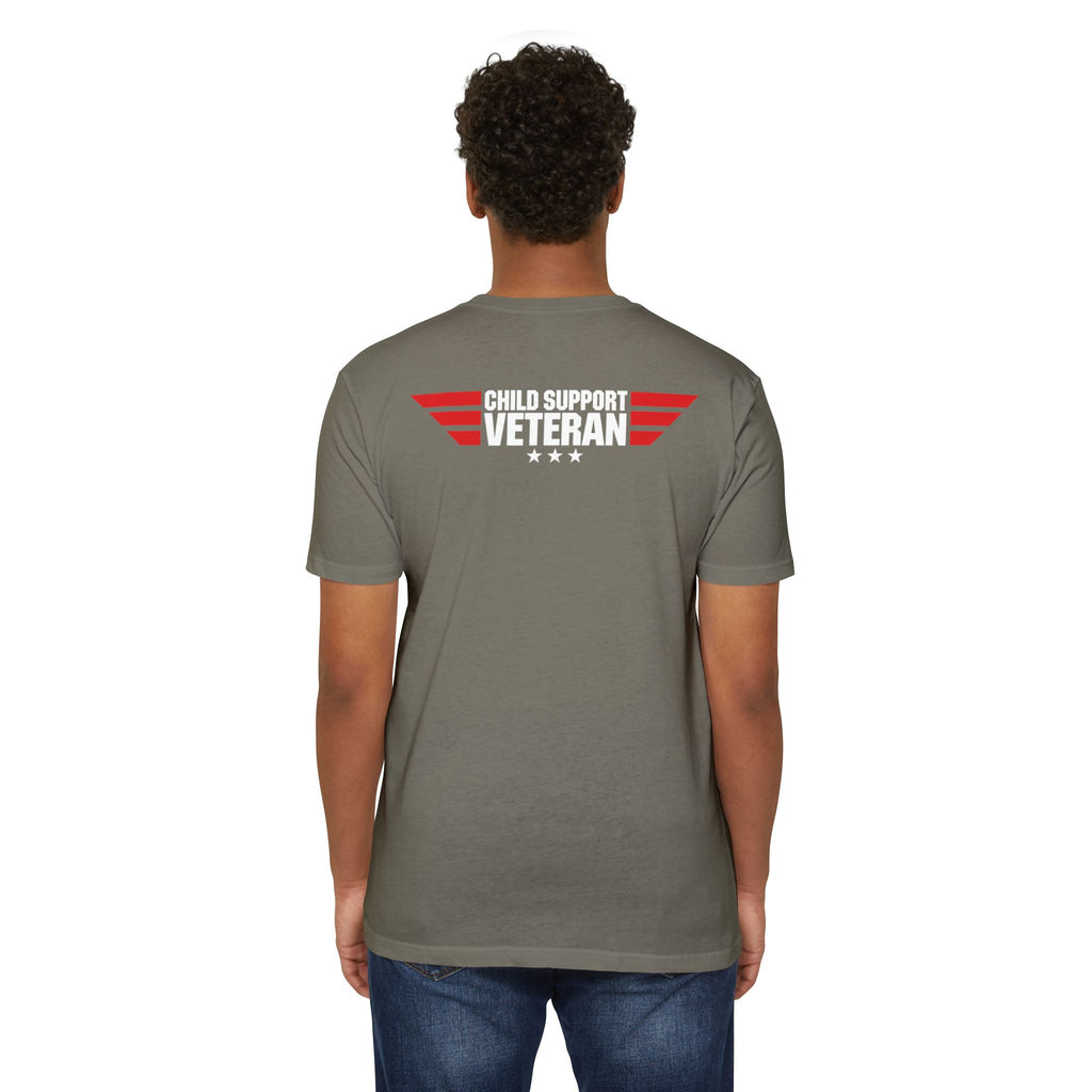 Child Support Veteran T-Shirt — "Real Parents Show Up" Patriotic Dad Shirt