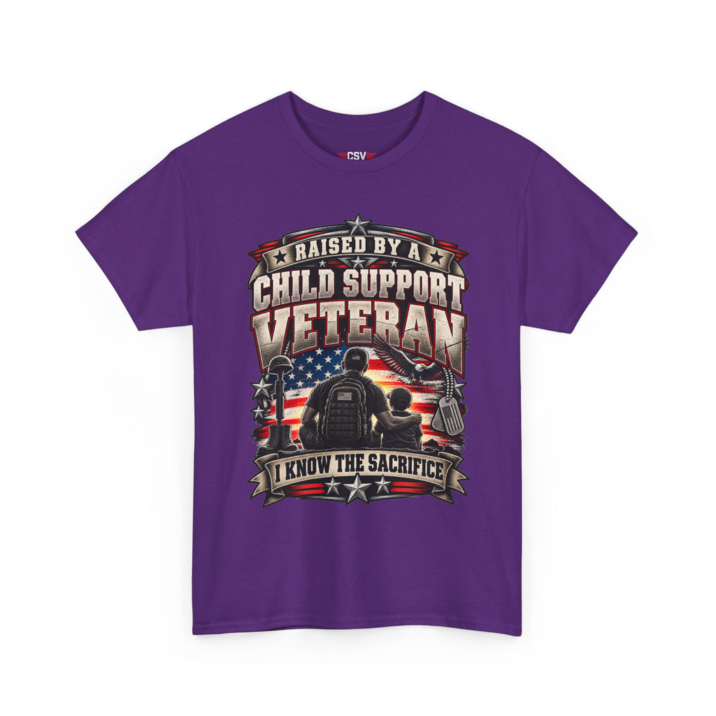 Raised By A Child Support Veteran T‑Shirt – Patriotic Military Tribute Tee