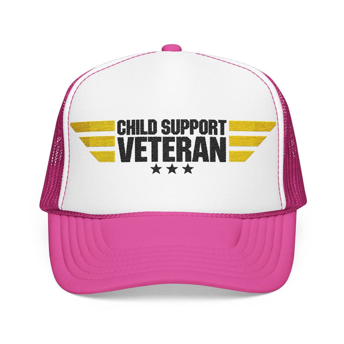 Veteran Wings Trucker Hat — Distressed 'Proud Support Veteran' Foam Cap