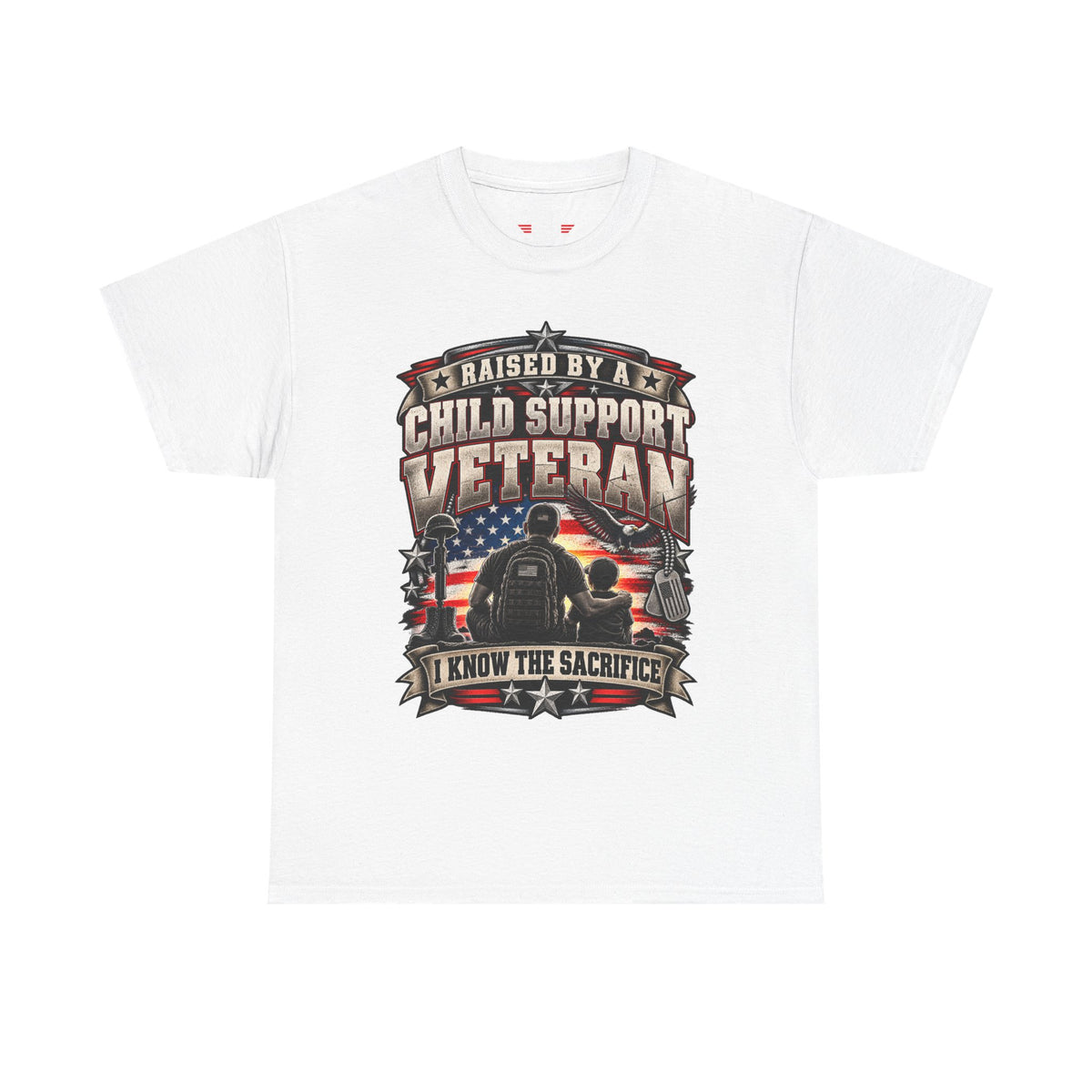 Raised By A Child Support Veteran T‑Shirt – Patriotic Military Tribute Tee