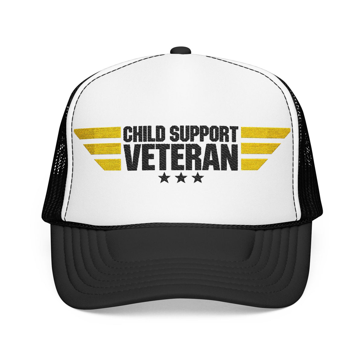 Veteran Wings Trucker Hat — Distressed 'Proud Support Veteran' Foam Cap